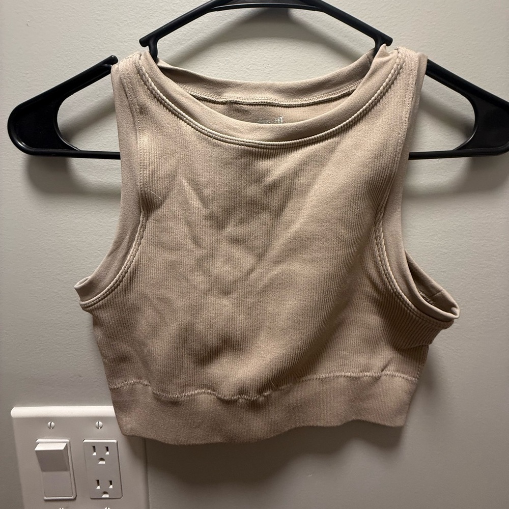 Beige workout top/bra